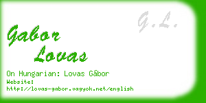 gabor lovas business card